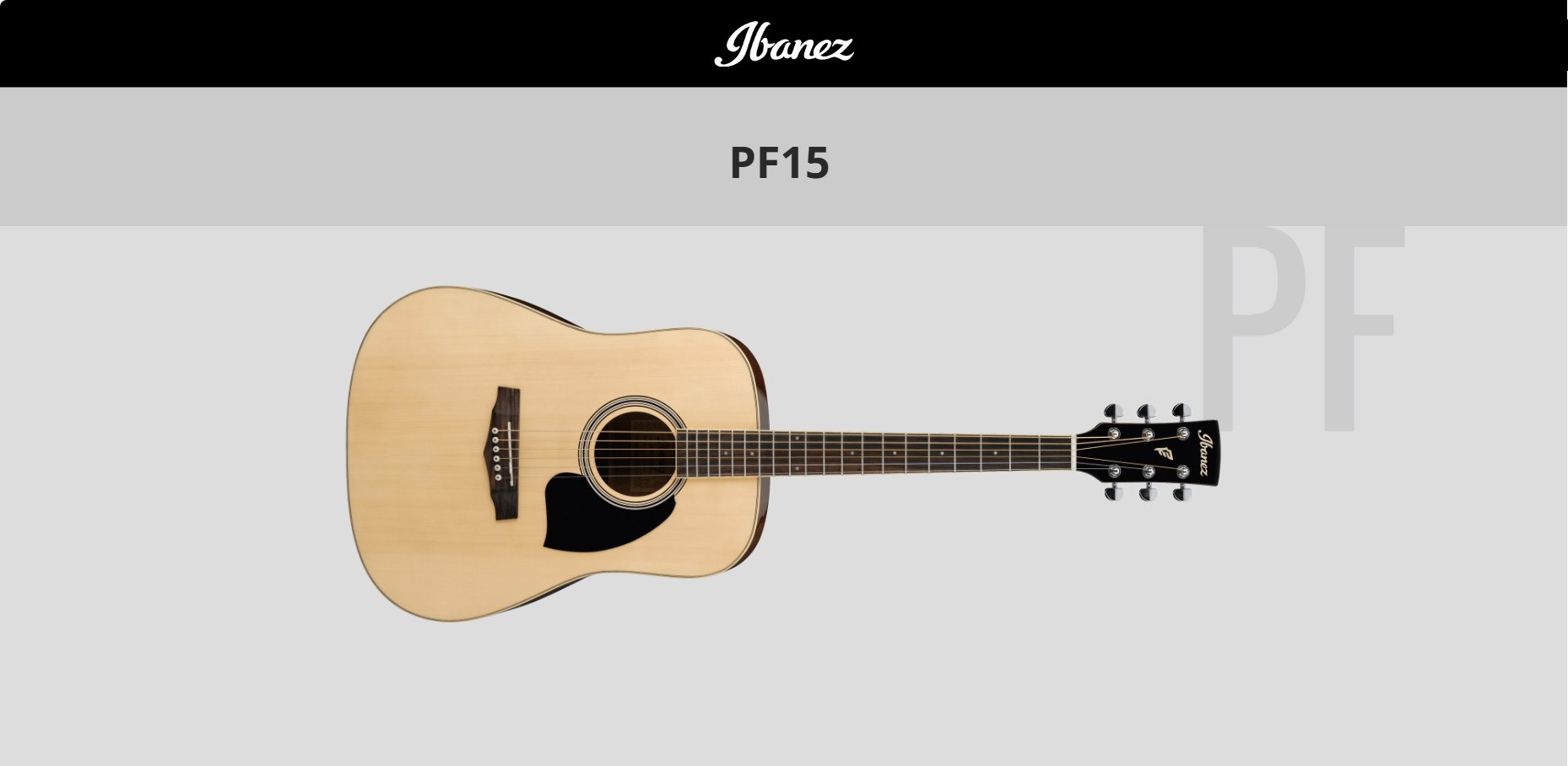 Guitar Acoustic Ibanez PF15-NT Rosewood Neck Natural