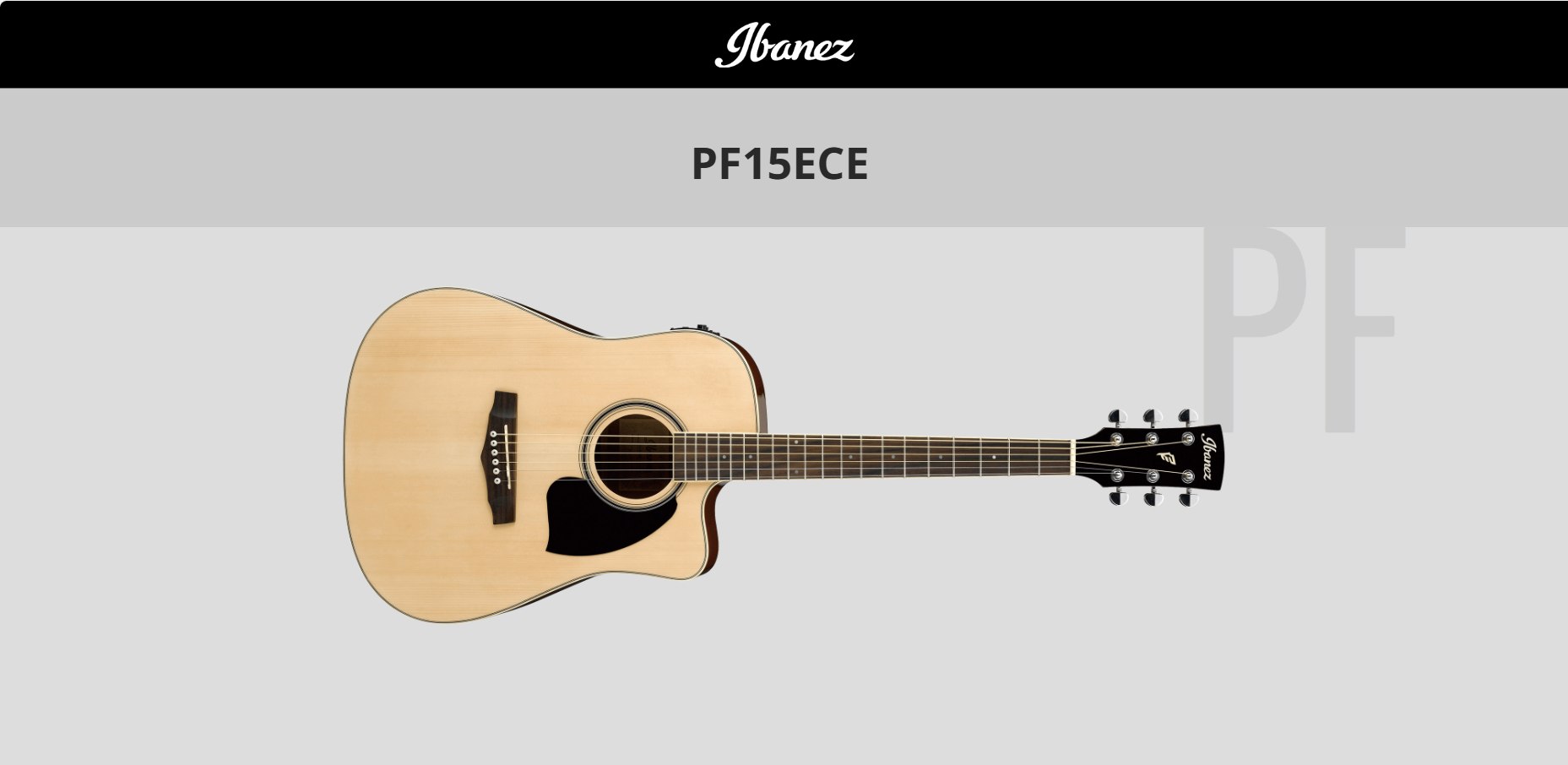 Guitar Acoustic Ibanez PF15ECE NT Natural High Gloss